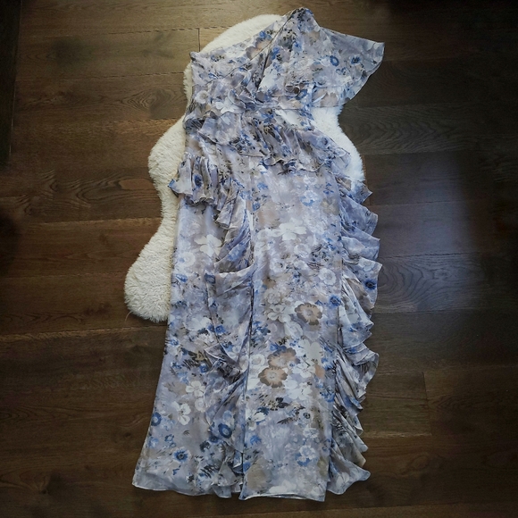 Mikael Aghal x Revolve Fairycore Ruffled One Shoulder Floral Maxi Dress - Picture 10 of 11